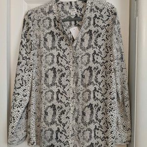 J Crew long sleeve snake print blouse NWT